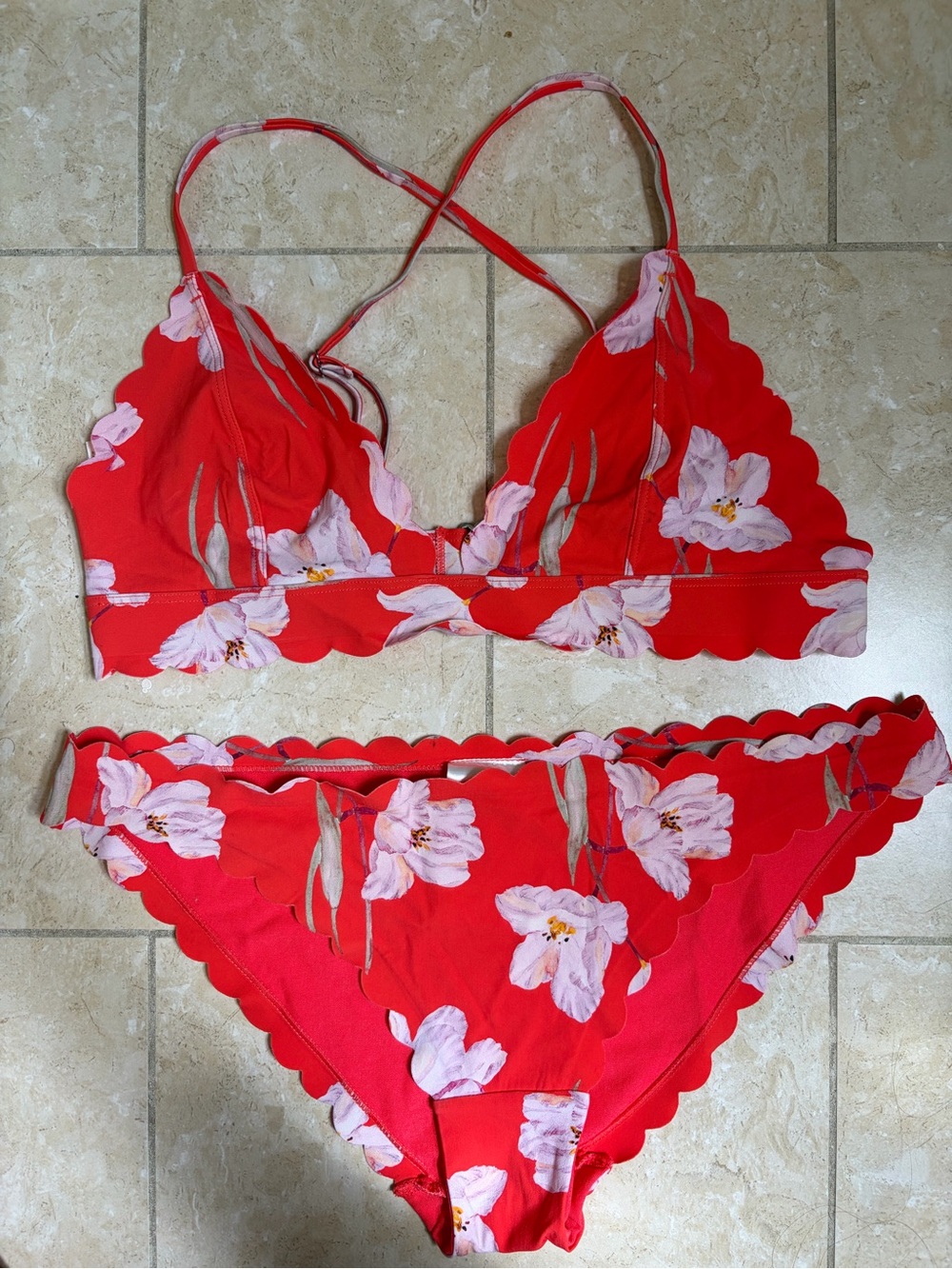 Floral Scalloped Bikini